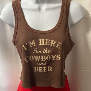 Full Tilt Brown Graphic Tank Top